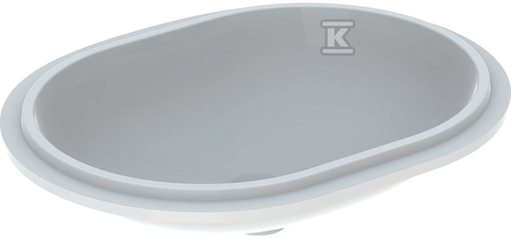 Variform Umywalka podblatowa, eliptyczna, B62.5cm, H18cm, T49cm, bez przelewu, bez otworu na baterię, szkliwiony spód, KeraTect 500.759.00.2 - obrazek 1