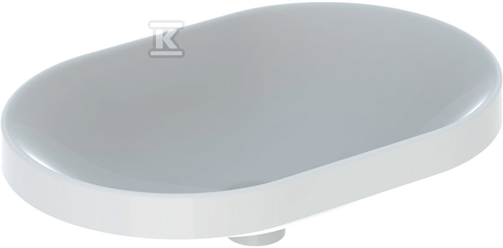 Variform Umywalka wpuszczana w blat, eliptyczna, B60cm, H17.8cm, T40cm, bez przelewu, bez otworu na baterię, szkliwiony spód, KeraTect 500.731.00.2 - obrazek 1
