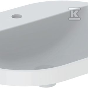 Variform Umywalka wpuszczana w blat, eliptyczna, B60cm, H17.8cm, T45cm, bez przelewu, z otworem na baterię, szkliwiony spód, KeraTect 500.735.00.2 Variform Umywalka wpuszczana w blat, eliptyczna, B60cm, H17.8cm, T45cm, bez przelewu, z otworem na baterię, szkliwiony spód, KeraTect 500.735.00.2