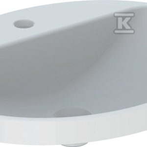 Variform Umywalka wpuszczana w blat, owalna, B60cm, H17.8cm, T48cm, bez przelewu, z otworem na baterię, szkliwiony spód, KeraTect 500.727.00.2 Variform Umywalka wpuszczana w blat, owalna, B60cm, H17.8cm, T48cm, bez przelewu, z otworem na baterię, szkliwiony spód, KeraTect 500.727.00.2