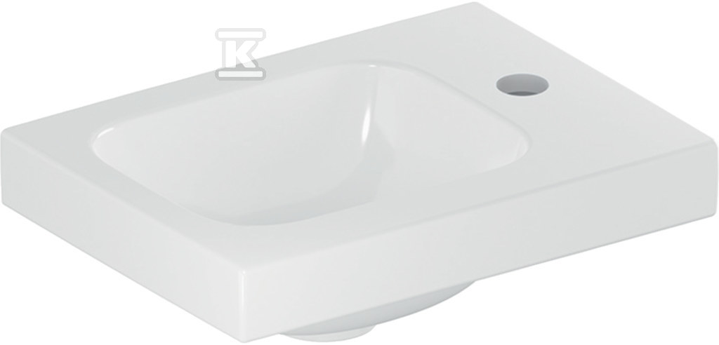 Umywalka kompaktowa iCon Light, 38x28x13 cm, biała, KeraTect, otwór na baterię po prawej, bez przelewu 501.830.00.2 - obrazek 1