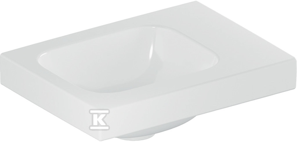 Umywalka kompaktowa iCon Light, 38x28x13 cm, biała, KeraTect, bez przelewu, bez otworu na baterię, powierzchnia odkładcza po prawej 501.830.00.4 - obrazek 1
