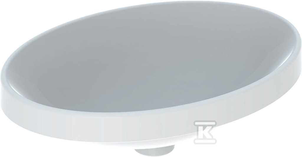 Variform Umywalka wpuszczana w blat, owalna, B55cm, H17.8cm, T40cm, bez przelewu, bez otworu na baterię, szkliwiony spód, KeraTect 500.719.00.2 - obrazek 1