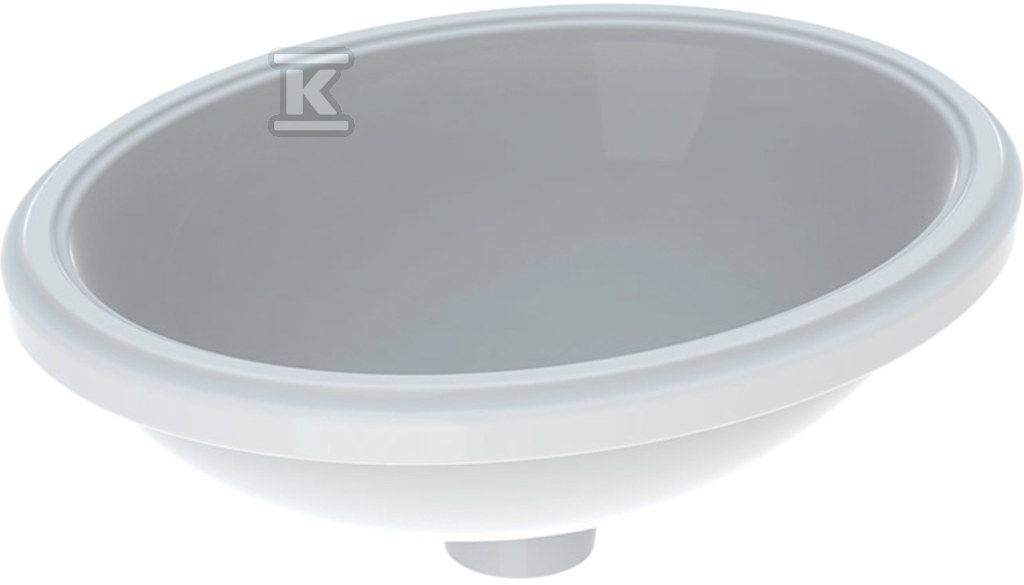 Variform Umywalka podblatowa, owalna, B49.5cm, H18cm, T42cm, bez przelewu, bez otworu na baterię, szkliwiony spód, KeraTect 500.751.00.2 - obrazek 1