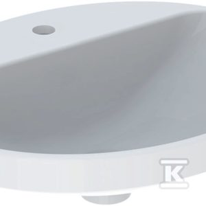 Variform Umywalka wpuszczana w blat, owalna, B55cm, H17.8cm, T45cm, bez przelewu, z otworem na baterię, szkliwiony spód, KeraTect 500.723.00.2 Variform Umywalka wpuszczana w blat, owalna, B55cm, H17.8cm, T45cm, bez przelewu, z otworem na baterię, szkliwiony spód, KeraTect 500.723.00.2
