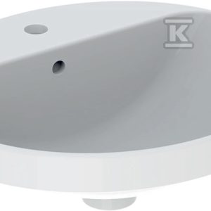 Variform Umywalka wpuszczana w blat, owalna, B50cm, H17.8cm, T45cm, z przelewem, z otworem na baterię, szkliwiony spód, KeraTect 500.713.00.2 Variform Umywalka wpuszczana w blat, owalna, B50cm, H17.8cm, T45cm, z przelewem, z otworem na baterię, szkliwiony spód, KeraTect 500.713.00.2