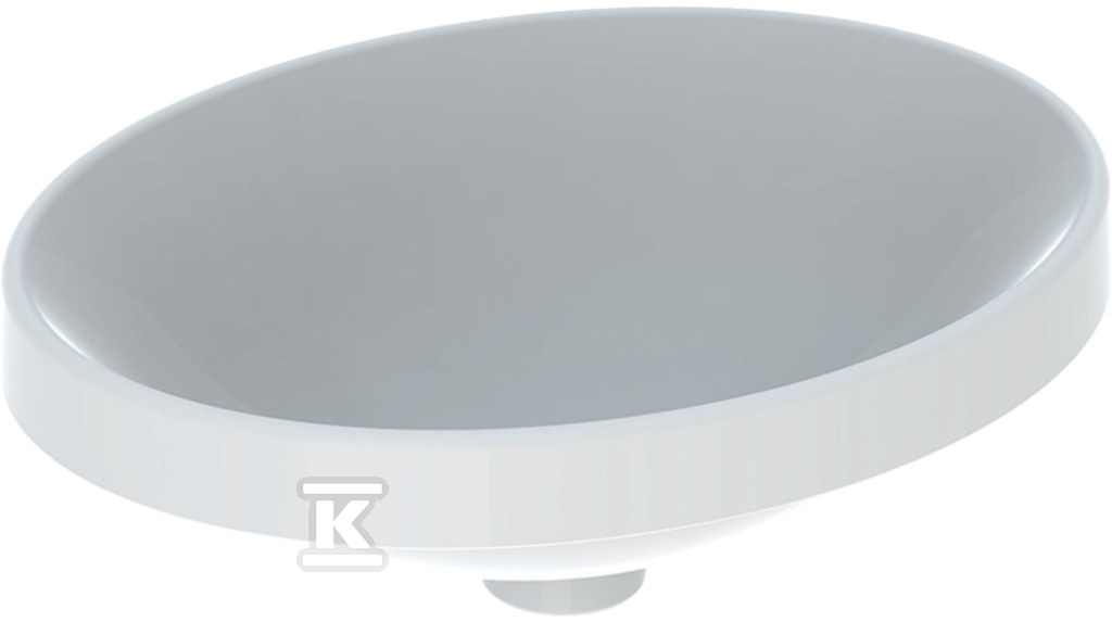Variform Umywalka wpuszczana w blat, owalna, B50cm, H17.8cm, T40cm, bez przelewu, bez otworu na baterię, szkliwiony spód, KeraTect 500.711.00.2 - obrazek 1