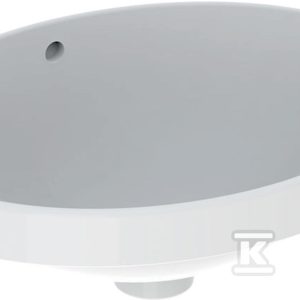 Variform Umywalka wpuszczana w blat, owalna, B50cm, H17.8cm, T40cm, z przelewem, bez otworu na baterię, szkliwiony spód, KeraTect 500.709.00.2 Variform Umywalka wpuszczana w blat, owalna, B50cm, H17.8cm, T40cm, z przelewem, bez otworu na baterię, szkliwiony spód, KeraTect 500.709.00.2