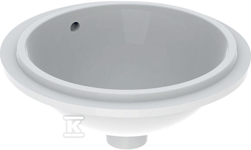 Variform Umywalka podblatowa, okrągła, D33cm, H18cm, z przelewem, bez otworu na baterię, szkliwiony spód, KeraTect 500.745.00.2 - obrazek 1