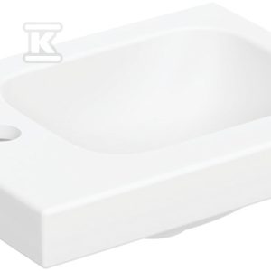 Umywalka kompaktowa iCon Light, 38x28x13 cm, biały alpin, matowa, otwór na baterię (lewa), z powierzchnią odkładczą (lewa), bez przelewu 501.831.JT.1 Umywalka kompaktowa iCon Light, 38x28x13 cm, biały alpin, matowa, otwór na baterię (lewa), z powierzchnią odkładczą (lewa), bez przelewu 501.831.JT.1