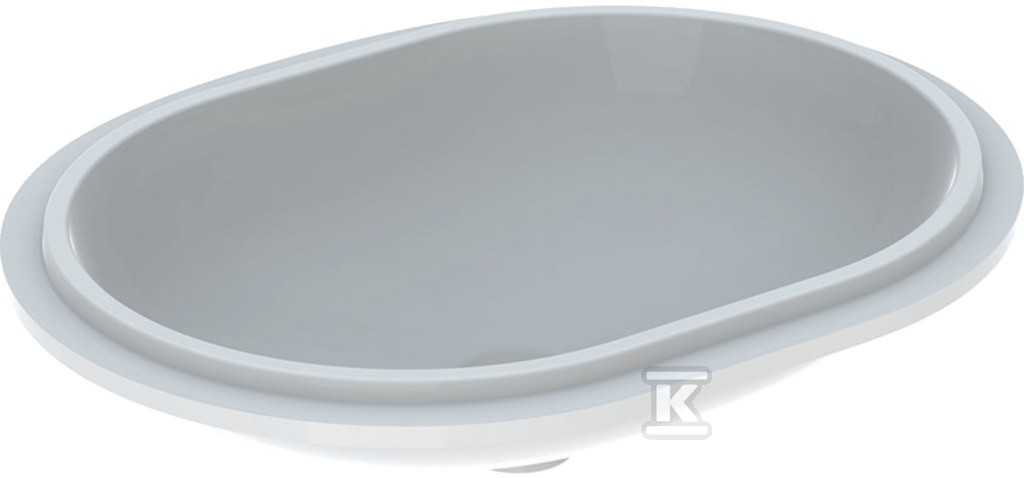 Variform Umywalka podblatowa, eliptyczna, B62.5cm, H18cm, T49cm, bez przelewu, bez otworu na baterię, szkliwiony spód 500.759.01.2 - obrazek 1