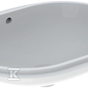 Variform Umywalka podblatowa, eliptyczna, B62.5cm, H18cm, T49cm, z przelewem, bez otworu na baterię, szkliwiony spód 500.757.01.2 Variform Umywalka podblatowa, eliptyczna, B62.5cm, H18cm, T49cm, z przelewem, bez otworu na baterię, szkliwiony spód 500.757.01.2