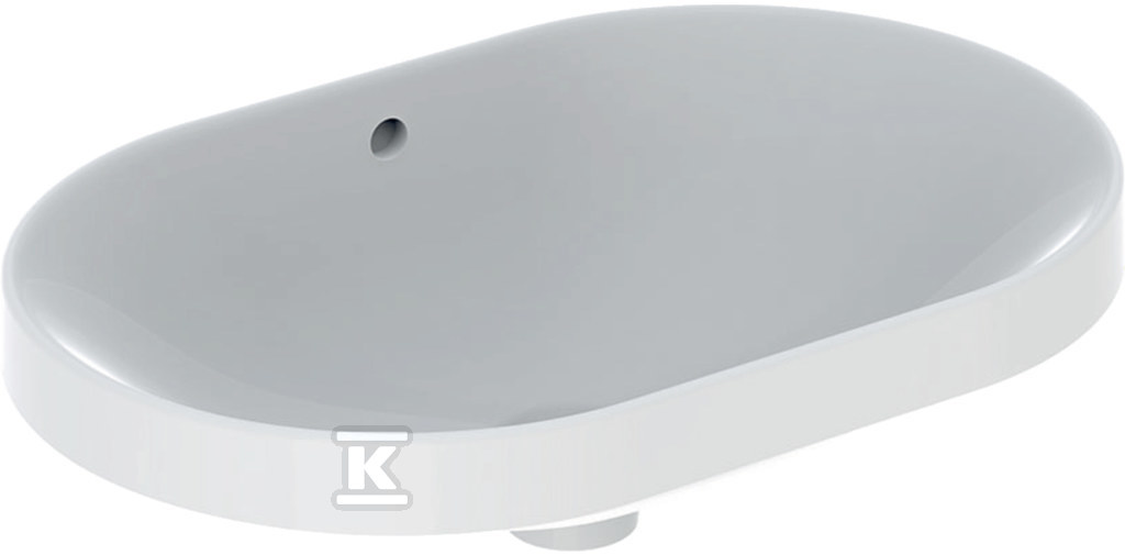 Variform Umywalka wpuszczana w blat, eliptyczna, B60cm, H17.8cm, T40cm, z przelewem, bez otworu na baterię, szkliwiony spód 500.729.01.2 - obrazek 1