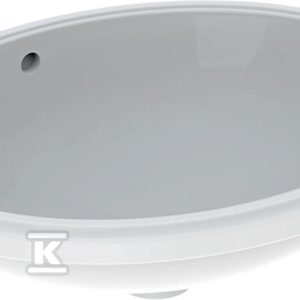 Variform Umywalka podblatowa, owalna, B56cm, H18cm, T46cm, z przelewem, bez otworu na baterię, szkliwiony spód 500.753.01.2 Variform Umywalka podblatowa, owalna, B56cm, H18cm, T46cm, z przelewem, bez otworu na baterię, szkliwiony spód 500.753.01.2