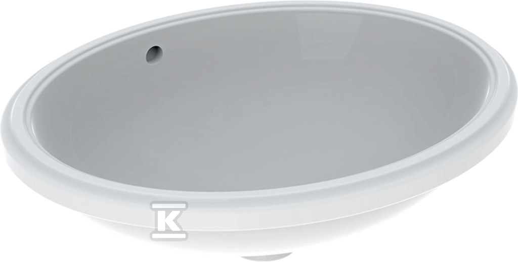 Variform Umywalka podblatowa, owalna, B56cm, H18cm, T46cm, z przelewem, bez otworu na baterię, szkliwiony spód 500.753.01.2 - obrazek 1