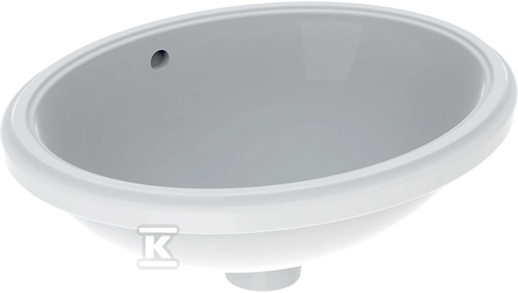 Variform Umywalka podblatowa, owalna, B49.5cm, H18cm, T42cm, z przelewem, bez otworu na baterię, szkliwiony spód 500.749.01.2 - obrazek 1