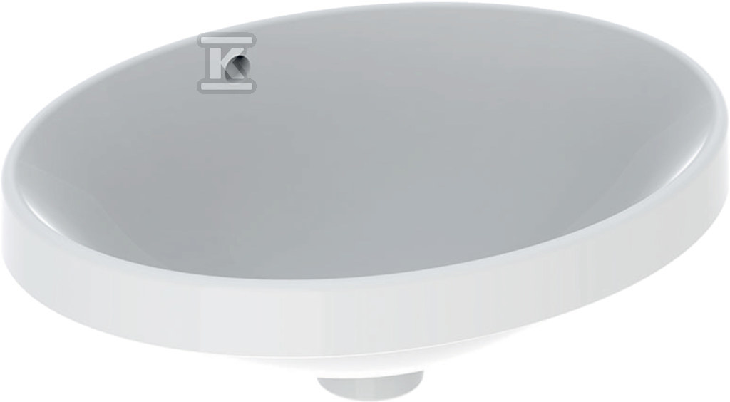 Variform Umywalka wpuszczana w blat, owalna, B50cm, H17.8cm, T40cm, z przelewem, bez otworu na baterię, szkliwiony spód 500.709.01.2 - obrazek 1