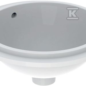Variform Umywalka podblatowa, okrągła, D33cm, H18cm, z przelewem, bez otworu na baterię, szkliwiony spód 500.745.01.2 Variform Umywalka podblatowa, okrągła, D33cm, H18cm, z przelewem, bez otworu na baterię, szkliwiony spód 500.745.01.2