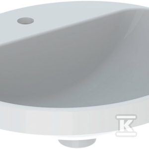 Variform Umywalka wpuszczana w blat, owalna, B50cm, H17.8cm, T45cm, bez przelewu, z otworem na baterię, szkliwiony spód 500.715.01.2 Variform Umywalka wpuszczana w blat, owalna, B50cm, H17.8cm, T45cm, bez przelewu, z otworem na baterię, szkliwiony spód 500.715.01.2