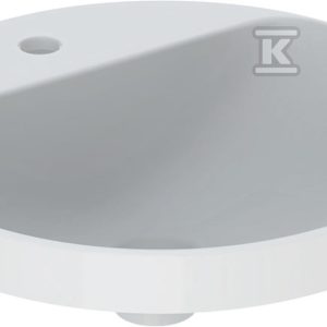 Variform Umywalka wpuszczana w blat, okrągła, z półką, D48cm, H17.8cm, bez przelewu, z otworem na baterię, szkliwiony spód 500.707.01.2 Variform Umywalka wpuszczana w blat, okrągła, z półką, D48cm, H17.8cm, bez przelewu, z otworem na baterię, szkliwiony spód 500.707.01.2