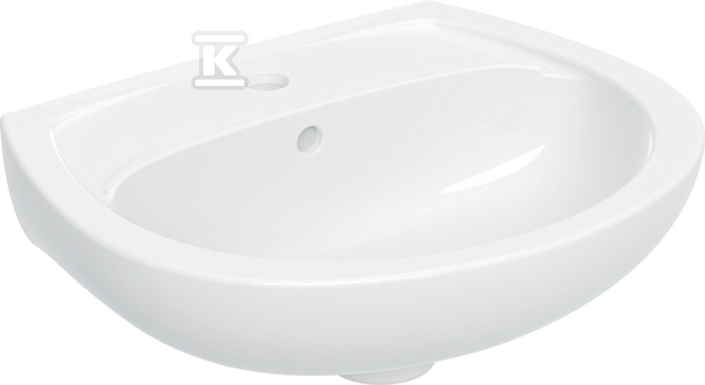Umywalka Idol 50 cm (B), 17.5 cm (H), 41 cm (T), z otworem na baterię, z przelewem M11150000 - obrazek 1