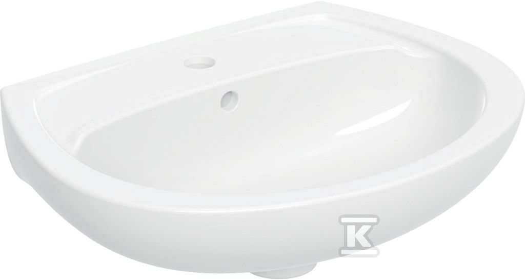 Umywalka Idol 55 cm (B), 18 cm (H), 43 cm (T), z otworem na baterię, z przelewem M11155000 - obrazek 1
