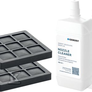 Zestaw aktywnego filtra węglowego i płynu do czyszczenia dyszy natryskowej do toalet myjących Geberit AquaClean 8000plus (2 szt.) 240.626.00.1