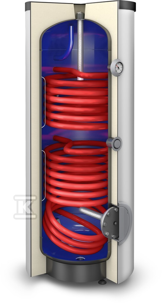 Wymiennik SGW(S)B Tower Biwal 200L klasa A, z dwiema wężownicami spiralnymi, emaliowany, w piance poliuretanowej (Neodul) i obudowie skay 26-209800 - obrazek 1