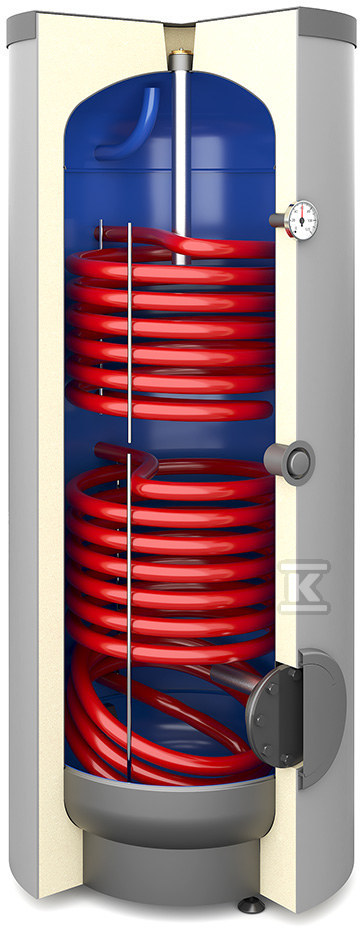 Wymiennik biwalentny 300l SGW(S)B TOWER BIWAL z dwiema wężownicami spiralnymi, emaliowany, twarda pianka poliuretanowa, skay, pionowy wolnostojący 26-309000N - obrazek 1