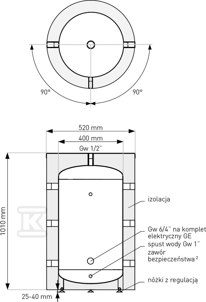 Zbiornik buforowy SG(B) 100 l., stojący, poliuretan, skay 70-104000 - obrazek 1