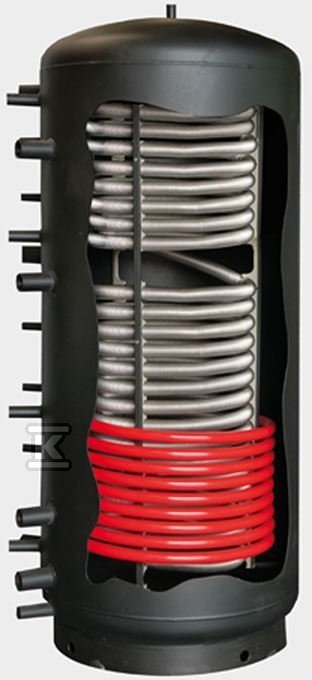Akumulacyjny zbiornik warstwowy MULTI-INOX 1500L wężownica inox do C.W.U. i 1 wężownica spiralna, rozbieralna pianka poliuretanowa 100mm, skay 71-151600