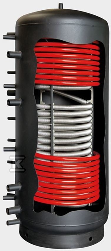 Akumulacyjny zbiornik warstwowy MULTI-INOX 800L wężownica inox do C.W.U. i 2 wężownice spiralne, rozbieralna pianka poliuretanowa 100mm, skay 72-801600