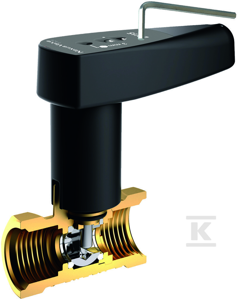 Zawór równoważący Nexus Brevis (DRV) DN 15L, Kvs 1,62 m3/h, Przepływ 28-720 l/h MN80597.441 - obrazek 1