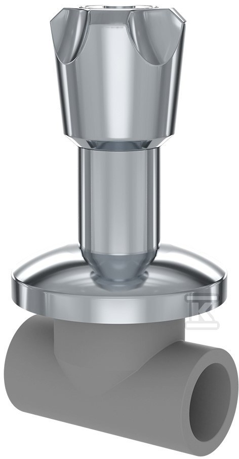 Chromowany zawór długi 20 mm 1/2” PN20 (pp-r) 4301802040121