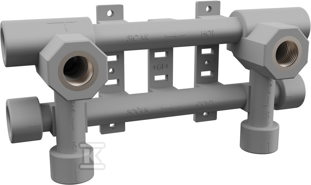 Komplet naścienny PPRC szary 6x 1/2"-20 GF Aquasystem 4301902002321 - obrazek 1