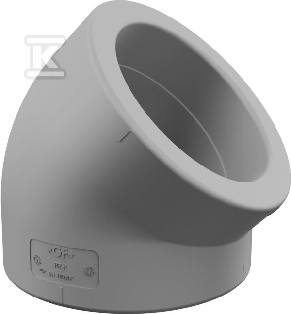 Kolano szare PN25 PP-R 50×45° GF Aquasystem 4301105000521