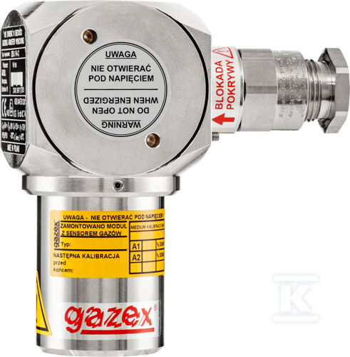 Detektor gazów DEX-P9E5/N tlen, zakres pomiarowy 25 %v/v, sensor el-ch 5-letni RoHS, wykonanie P4-C, obudowa aluminiowa - obrazek 1