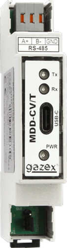 Konwerter MDD-CV/T konwerter RS-485/USB, zasilanie z komutera, port USB-C, do montażu na szynie TS35 - obrazek 1