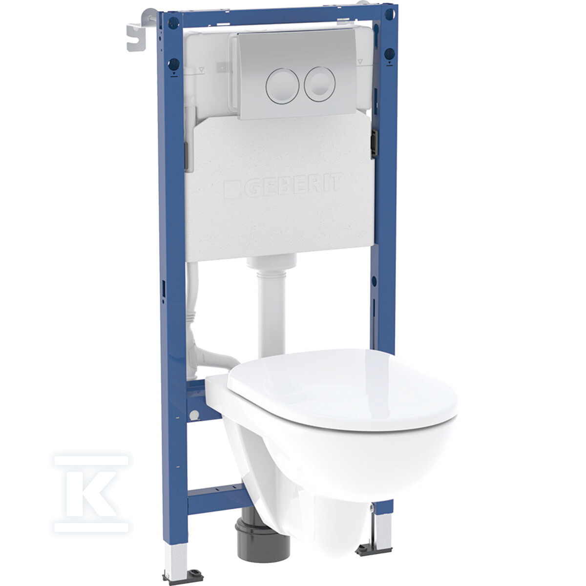 Zestaw stelaża podtynkowego do wiszących misek WC Geberit 112 cm, ze spłuczką podtynkową Delta 12 cm, przycisk uruchamiający Delta25 okrągły, wisząca miska WC Selnova Rimfree 118.339.21.3 - obrazek 1