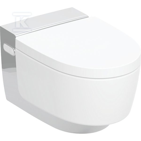 Urządzenie WC z funkcją higieny intymnej Geberit AquaClean Mera Comfort, wisząca miska WC: Miska ustępowa: biały / KeraTect, Panel dekoracyjny: chrom błyszczący 146.210.21.1