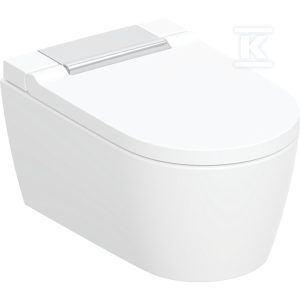 Urządzenie WC z funkcją higieny intymnej Geberit AquaClean Sela, wisząca miska WC: Miska ustępowa: biały / KeraTect, Panel dekoracyjny: chrom błyszczący 146.220.21.1