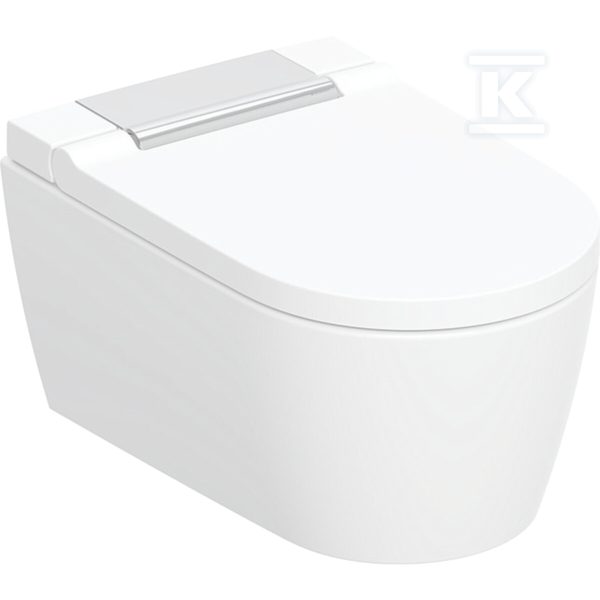 Urządzenie WC z funkcją higieny intymnej Geberit AquaClean Sela, wisząca miska WC: Miska ustępowa: biały / KeraTect, Panel dekoracyjny: chrom błyszczący 146.220.21.1