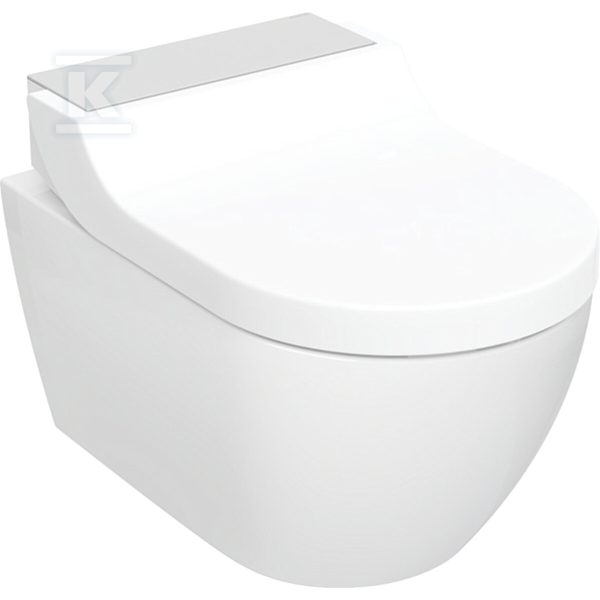 Urządzenie WC z funkcją higieny intymnej Geberit AquaClean Tuma Comfort, wisząca miska WC: Miska ustępowa: biały / KeraTect, Panel dekoracyjny: stal nierdzewna szczotkowana 146.290.FW.1