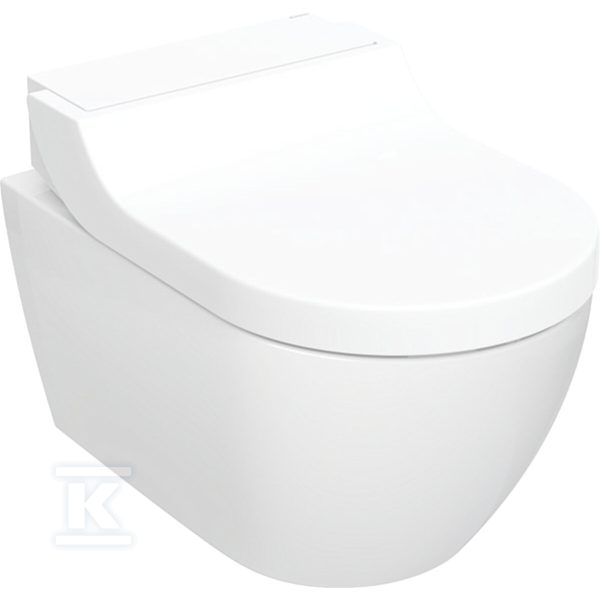 Urządzenie WC z funkcją higieny intymnej Geberit AquaClean Tuma Comfort, wisząca miska WC: Miska ustępowa: biały / KeraTect, Panel dekoracyjny: szkło białe 146.290.SI.1