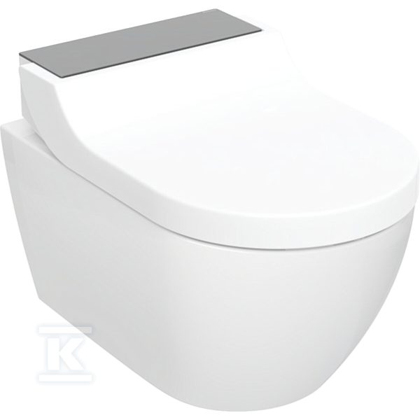 Urządzenie WC z funkcją higieny intymnej Geberit AquaClean Tuma Comfort, wisząca miska WC: Miska ustępowa: biały / KeraTect, Panel dekoracyjny: szkło czarne 146.290.SJ.1