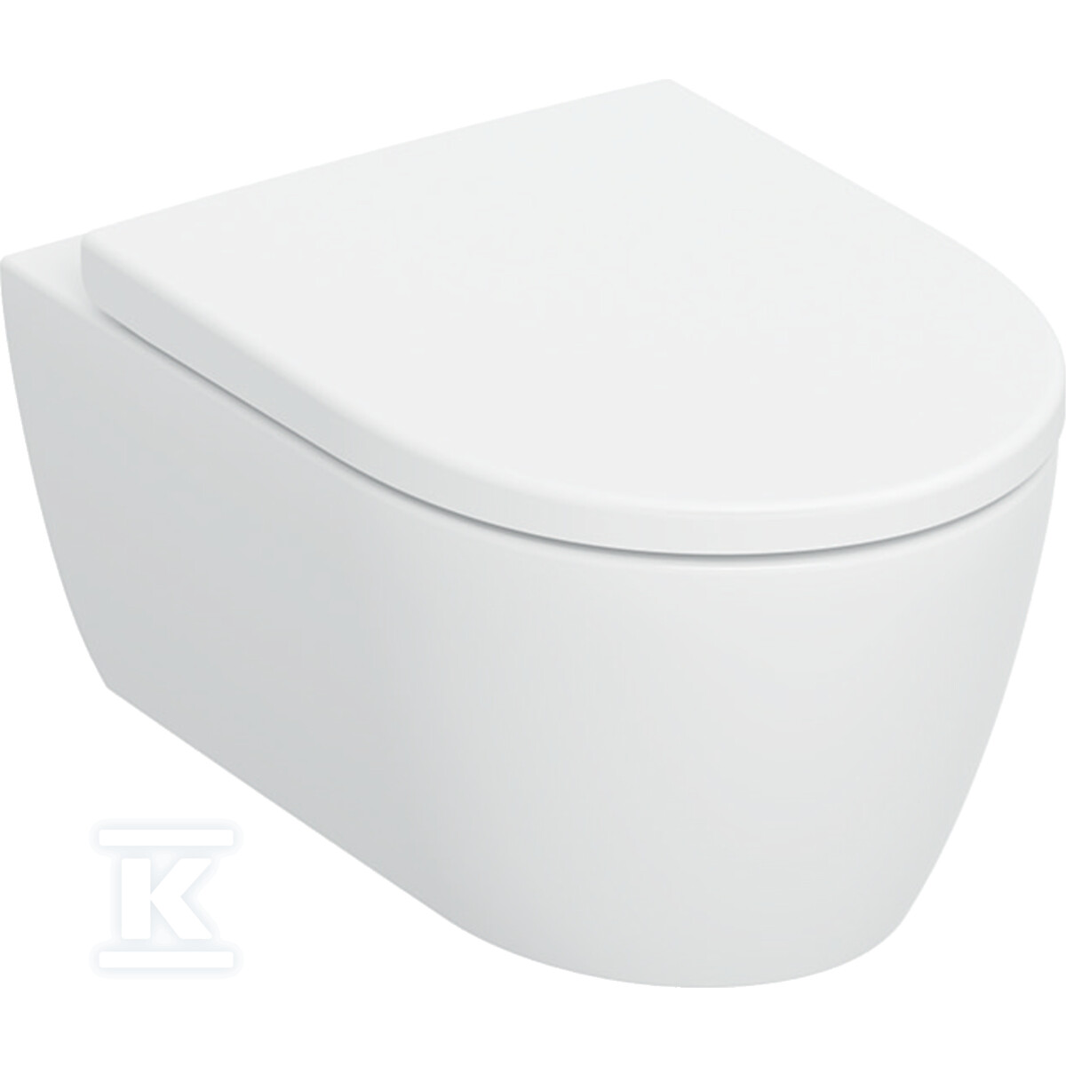 Zestaw wiszącej miski WC Geberit iCon, lejowa, ukryte mocowania, TurboFlush, z deską sedesową: T=53cm, Wolne opadanie=Tak, Zawiasy wypinane=Blokowane, Mocowanie=Od góry, Biały / Matowy 503.046.JT.1 - obrazek 1