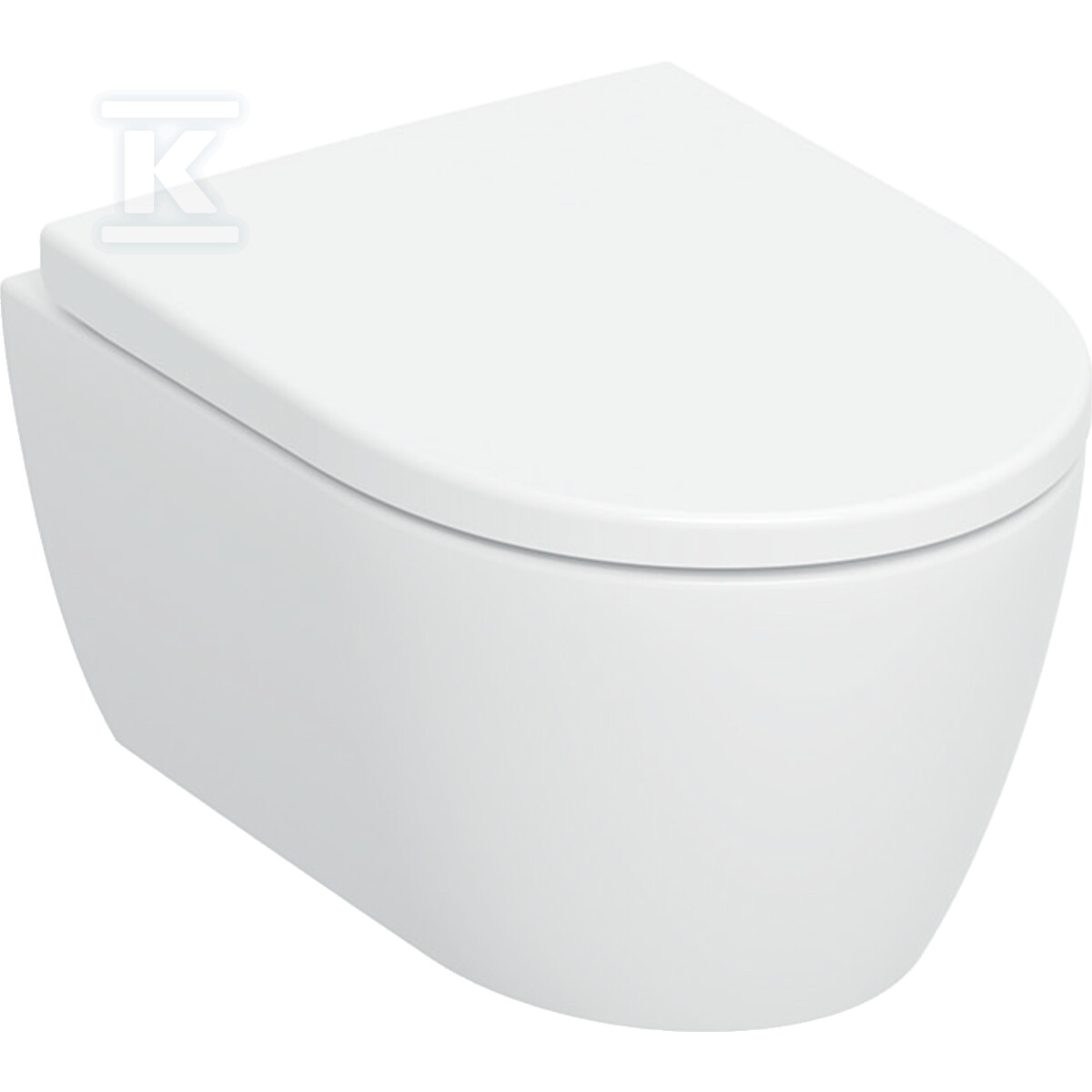 Zestaw wiszącej miski WC Geberit iCon, lejowa, krótka, ukryte mocowania, TurboFlush, z deską sedesową: T=49cm, Wolne opadanie=Tak, Zawiasy wypinane=Blokowane, Mocowanie=Od góry, Biały / KeraTect 503.048.00.8 - obrazek 1