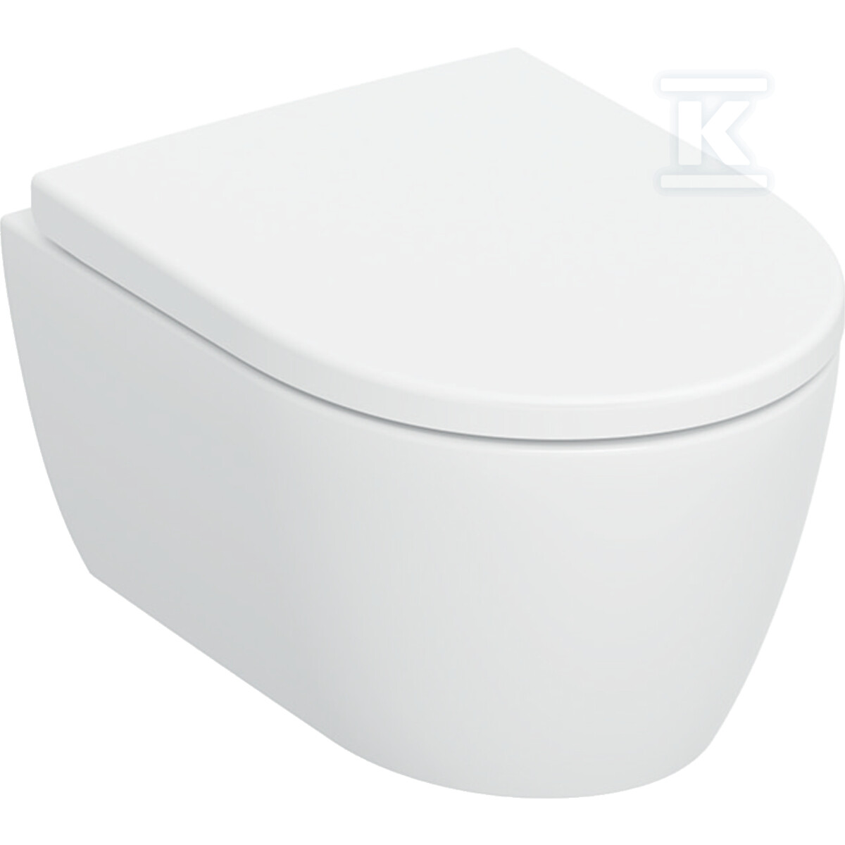 Zestaw wiszącej miski WC Geberit iCon, lejowa, krótka, ukryte mocowania, TurboFlush, z deską sedesową: T=49cm, Wolne opadanie=Tak, Zawiasy wypinane=Blokowane, Mocowanie=Od góry, Biały / Matowy 503.049.JT.1 - obrazek 1