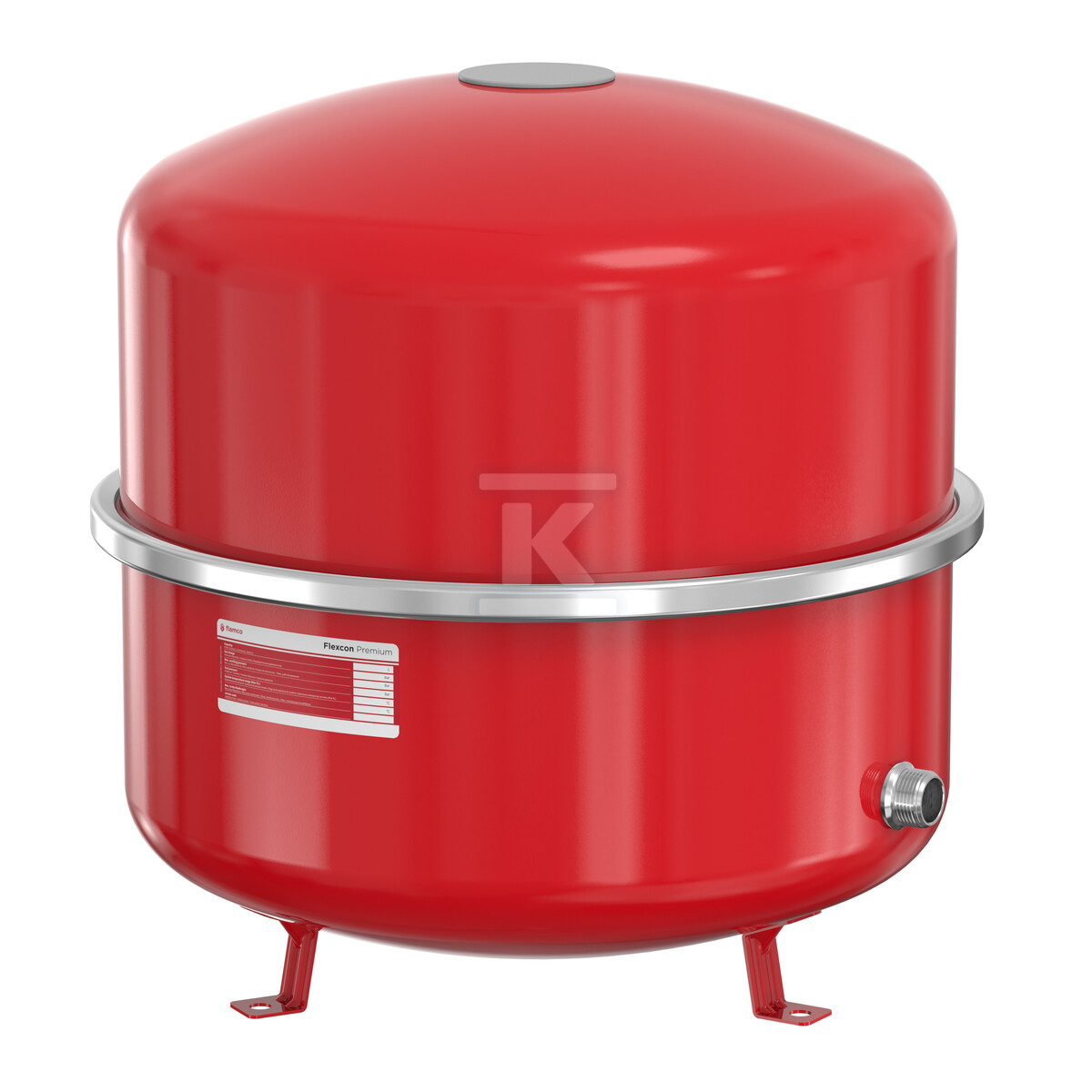 Naczynie wzbiorcze przeponowe FLEXCON PREMIUM-80, 80L, 2.5/6 bar / 90 st., przyłącze gwintowane R1", k.czerwony RAL 3002, do instalacji grzewczych i chłodniczych, stojące 16964 - obrazek 1