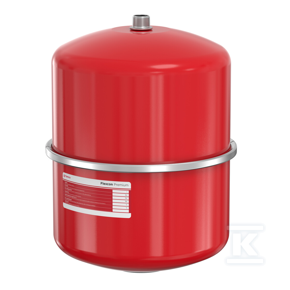 Naczynie wzbiorcze przeponowe FLEXCON PREMIUM-18, 18L, 1.5/3 bar / 70 st., przyłącze gwintowane R3/4", k.czerwony RAL 3002, do instalacji grzewczych i chłodniczych, wiszące 16918 - obrazek 1